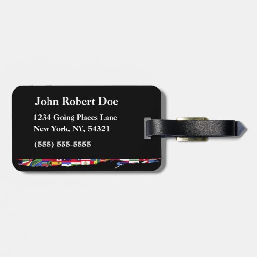 Bagagelabel wereldvlaggen (Achterkant horizontaal)