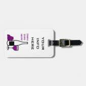 bagagelabel "WIJNFLES W/ GRAPES EN GLASS" (Voorkant horizontaal)