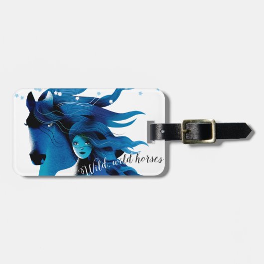 Bagagelabel wilde paarden (Voorkant horizontaal)