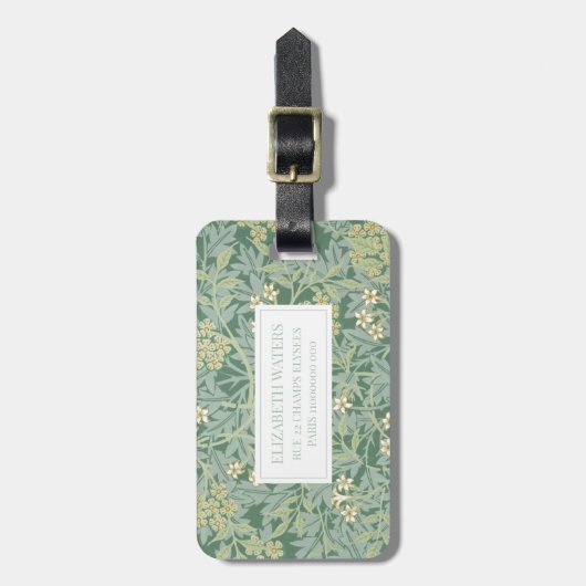 BAGAGELABEL : WILLIAM MORRIS : JASMINE (Voorkant verticaal)