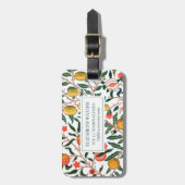 BAGAGELABEL : WILLIAM MORRIS : POMEGRANATEN (Voorkant verticaal)