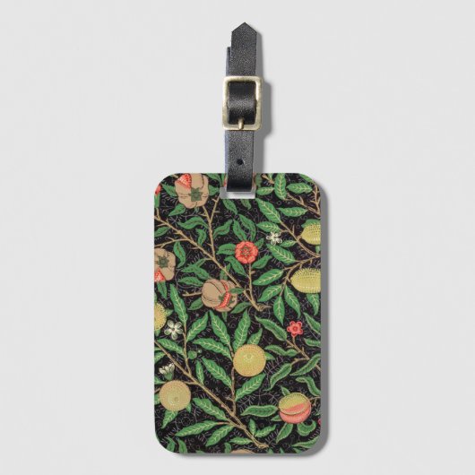 BAGAGELABEL : WILLIAM MORRIS : POMEGRANATEN (Voorkant (verticaal))