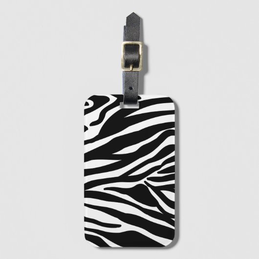 Bagagelabel Zebra Print (Voorkant (verticaal))