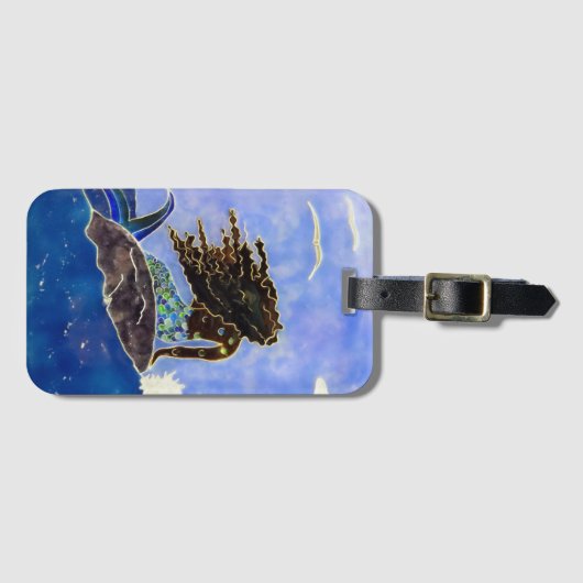 Bagagelabel Zeemeermin en oceaan (Voorkant (horizontaal))