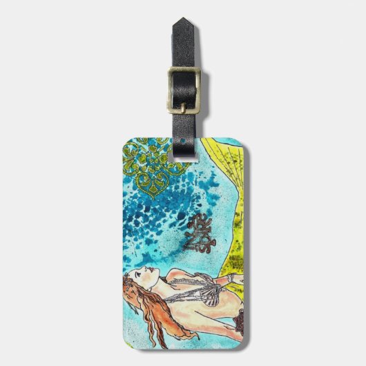 bagagelabel - zeemeermin voor tranquilwateren (Voorkant verticaal)