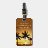 Bagagelabel Zonnebakken en palmbomen (Voorkant verticaal)