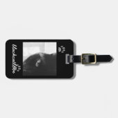 Bagagelabel zwarte kat — voeg uw huisfoto toe (Voorkant horizontaal)