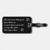 Bagagelabel zwarte kat — voeg uw huisfoto toe (Achterkant horizontaal)