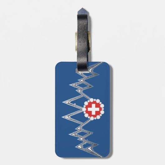 Bagagelabel Zwitserse Alpen (Achterkant verticaal)