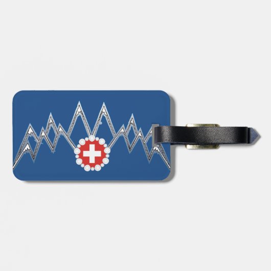 Bagagelabel Zwitserse Alpen (Achterkant horizontaal)