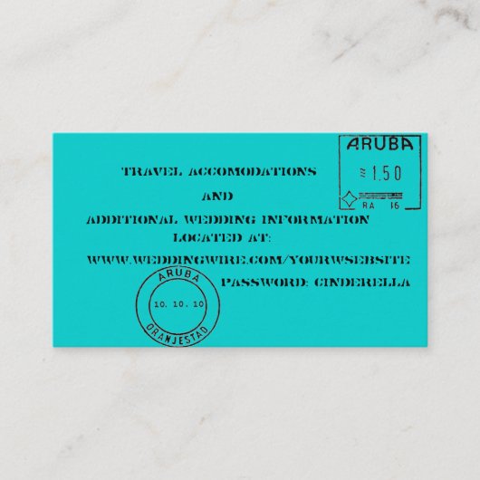 Bagagelabels bruiloft inserts informatiekaartje (Voorkant)