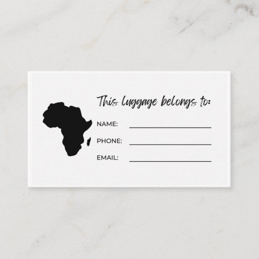 BAGAGELABELS ID KAART (Voorkant)