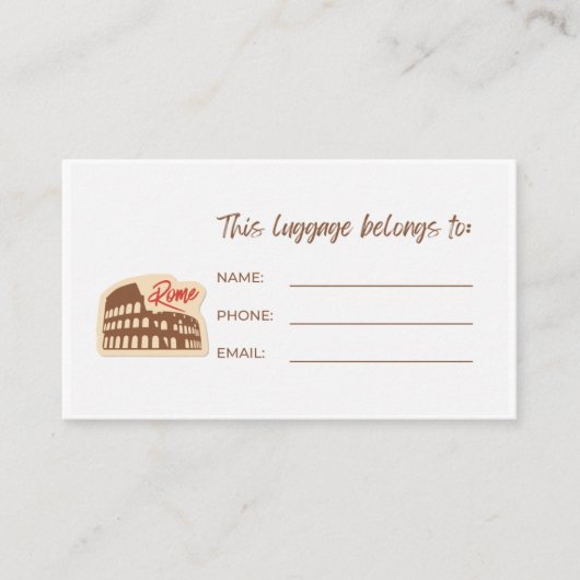 BAGAGELABELS ID KAART (Voorkant)