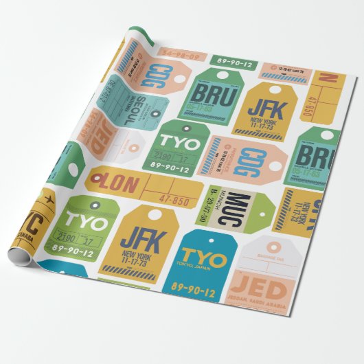 Bagagelabels inpakpapier (Uitgerold)