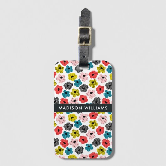 Bagagelabels met kleurenbloemen (Voorkant (verticaal))