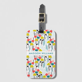 Bagagelabels met kleurenbloemen