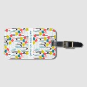 Bagagelabels met kleurenbloemen (Voorkant (horizontaal))