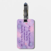 Bagagelabels met roze blauwe lavender (Achterkant verticaal)