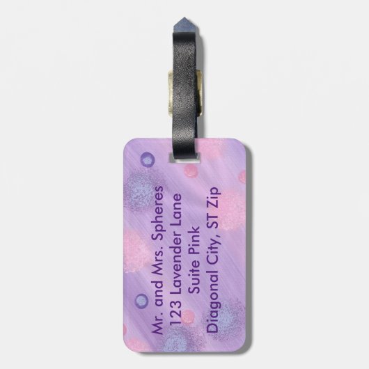 Bagagelabels met roze blauwe lavender (Achterkant verticaal)