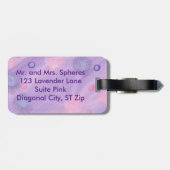 Bagagelabels met roze blauwe lavender (Achterkant horizontaal)