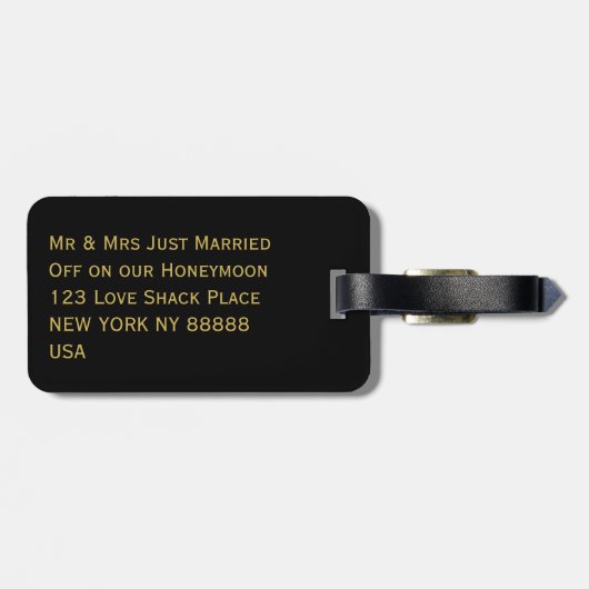 Bagagelabels met zwarte en goudmoderne goudsmeden (Achterkant horizontaal)