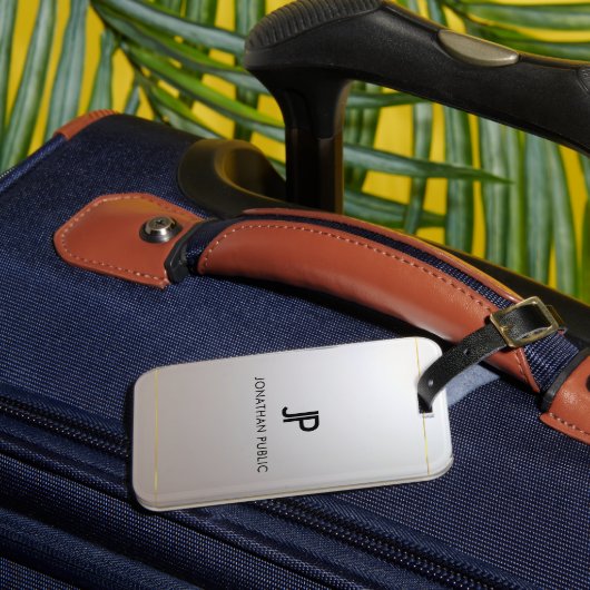 Bagagelabels Monogram Gold Silver Kijk elegant (Voorkant Insitu 3)