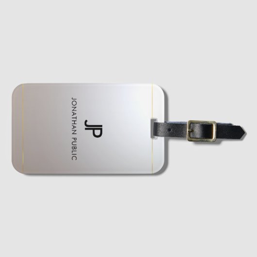 Bagagelabels Monogram Gold Silver Kijk elegant (Voorkant (horizontaal))