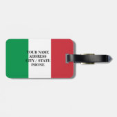 Bagagelabels onder Italiaanse vlag voor zakken en  (Achterkant horizontaal)