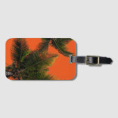 Bagagelabels palmbomen Oranje achtergrond (Voorkant (horizontaal))