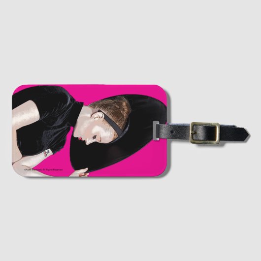 Bagagelabels. Roze kersentaart. Bagagelabel (Voorkant (horizontaal))