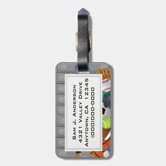 Bagagelabels Sportkluisontwerp (Achterkant verticaal)