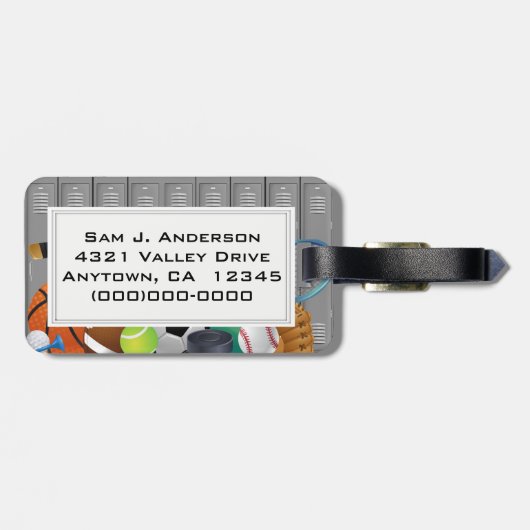 Bagagelabels Sportkluisontwerp (Achterkant horizontaal)