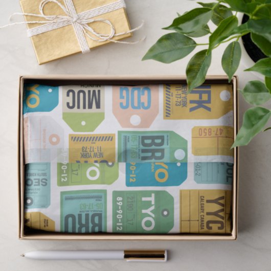  Bagagelabels tissuepapier (Geschenk)