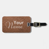 Bagagelabels van bruin kunstleder (Voorkant horizontaal)