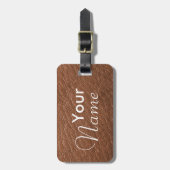 Bagagelabels van bruin kunstleder (Voorkant verticaal)