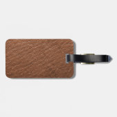 Bagagelabels van bruin kunstleder (Achterkant horizontaal)