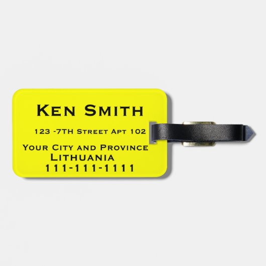 Bagagelabels van Litouwen (Achterkant horizontaal)