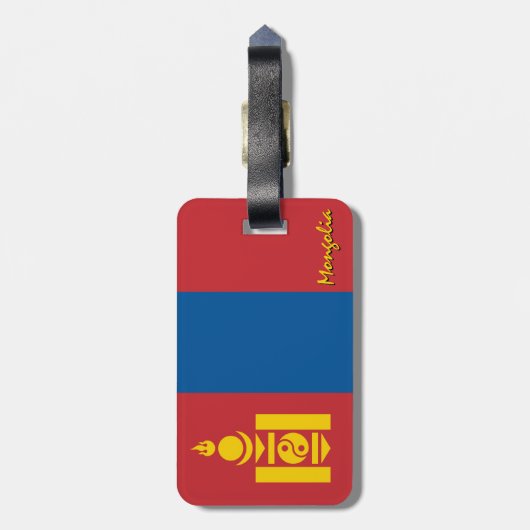 Bagagelabels van Mongolië, patriottische Mongoolse (Achterkant verticaal)