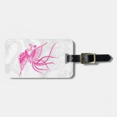 Bagagelabels van Roze vogel en Floral Henna (Voorkant horizontaal)
