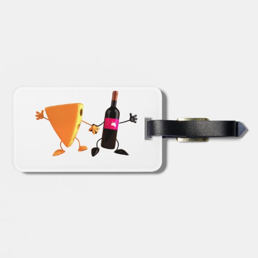 Bagagelabels van wijn en kaas (Achterkant horizontaal)