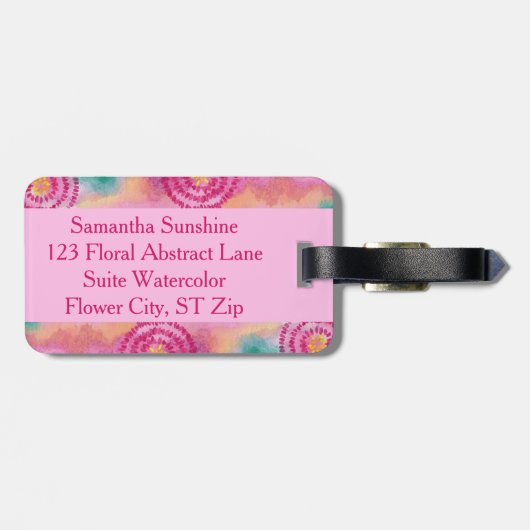 Bagagelabels voor de Abstracte Waterverf van Flora (Achterkant horizontaal)
