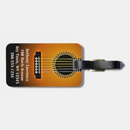 Bagagelabels voor gitaarontwerp (Achterkant horizontaal)