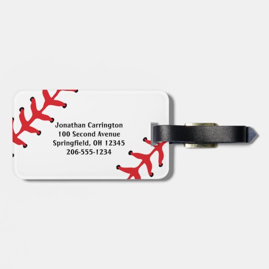 Bagagelabels voor honkbalontwerp (Achterkant horizontaal)