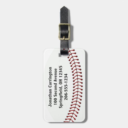 Bagagelabels voor honkbalontwerp (Voorkant verticaal)
