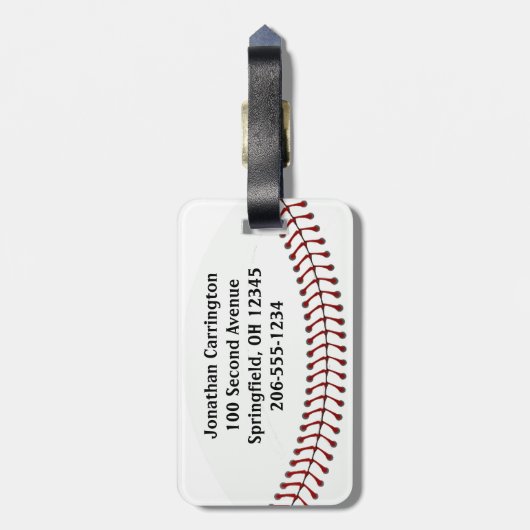 Bagagelabels voor honkbalontwerp (Achterkant verticaal)