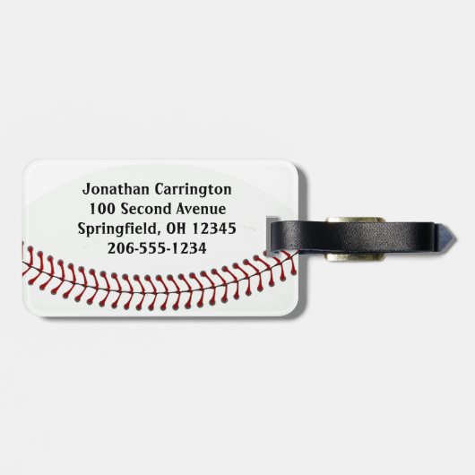 Bagagelabels voor honkbalontwerp (Achterkant horizontaal)
