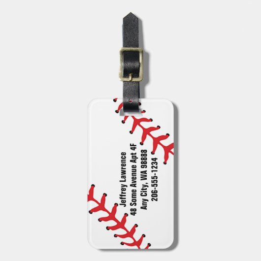 Bagagelabels voor honkbalontwerp (Voorkant verticaal)