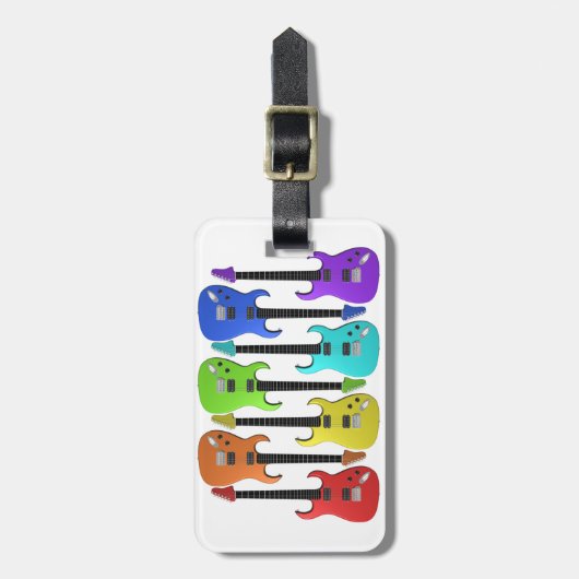 Bagagelabels voor kleurrijke elektrische gitaren (Voorkant verticaal)