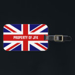 Bagagelabels voor reizen onder vlag van Unievisser<br><div class="desc">Britse Union Jack vlagt aangepaste bagagelabels voor je bagage. Cute PROPERTY of monogram accessoires for bags and koffers. Voeg je eigen unieke tekst toe, grappige quote, naam, gezegde, enz. Engelse trots. Engeland Verenigd Koninkrijk, GB Groot-Brittannië. Visitekaartje sleeve aan de achterkant.</div>