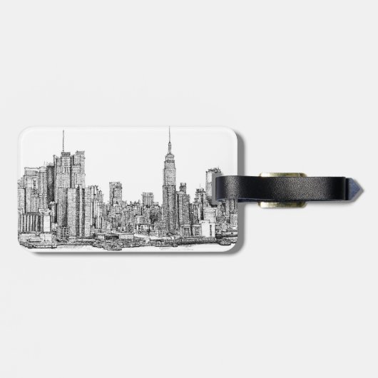 Bagagelabels voor reizigers in New Yorker (Achterkant horizontaal)